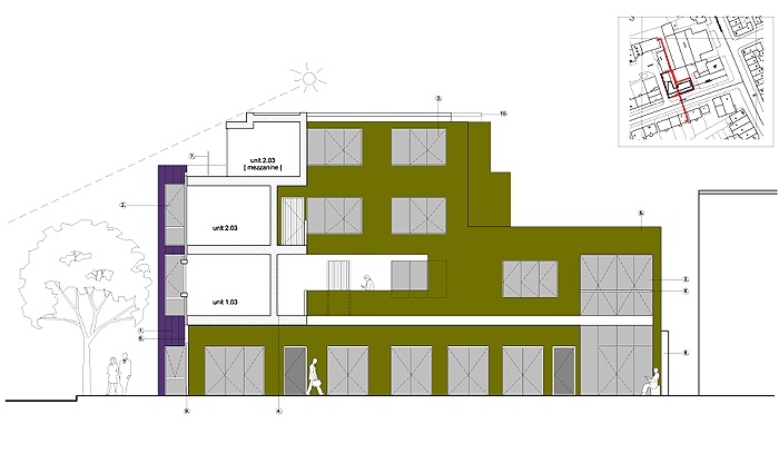 proposed courtyard elevations - sections