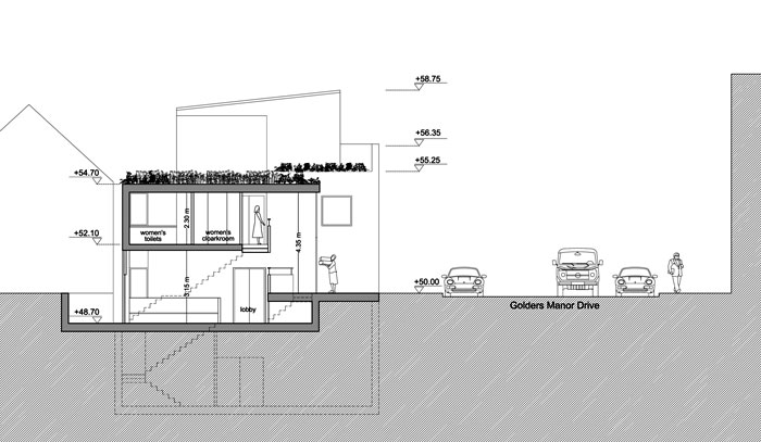 short section EE
